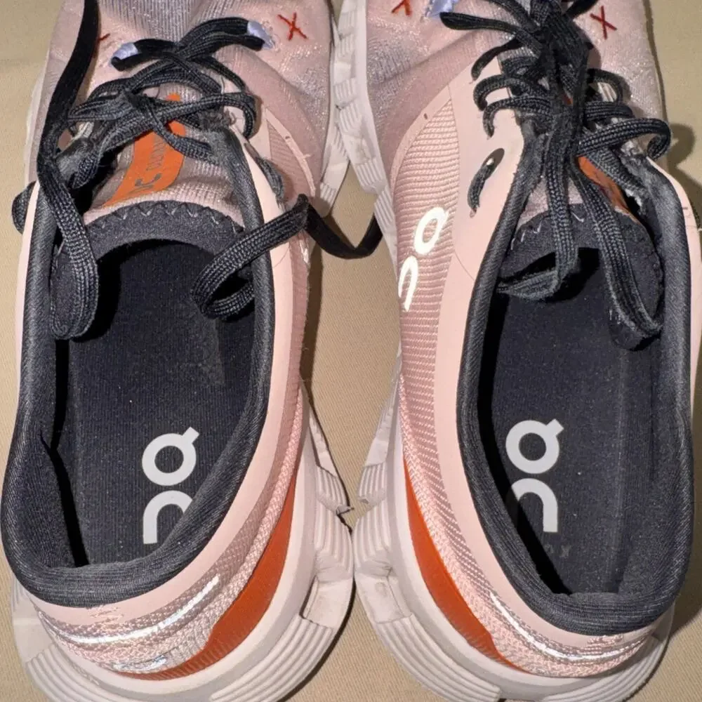 On Running Cloud X 3 Women’s 8.5 Pink Black Orange CloudTec Training Shoes